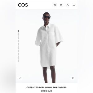 COS Oversized Poplin Mini Shirt Dress